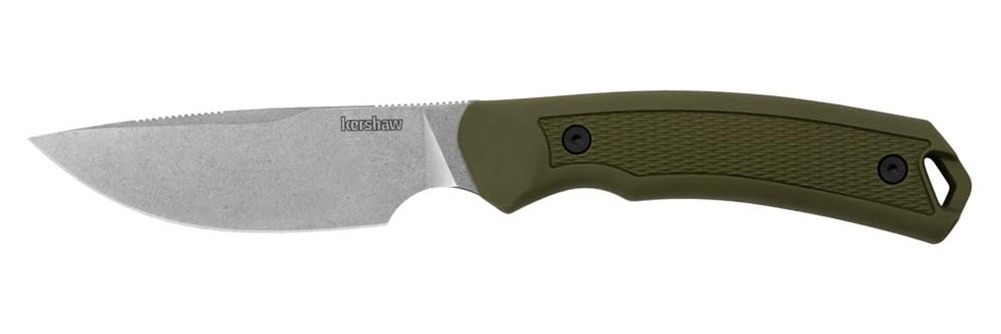 Kershaw Deschutes Skinner Fixed Blade Hunting Knife, Olive Handle with D2 S