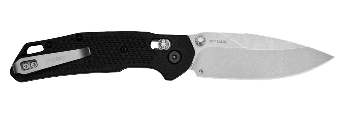 Kershaw 2037 Heist Mid-Size 3.20in Folding Clip Point Plain Stonewashed D2