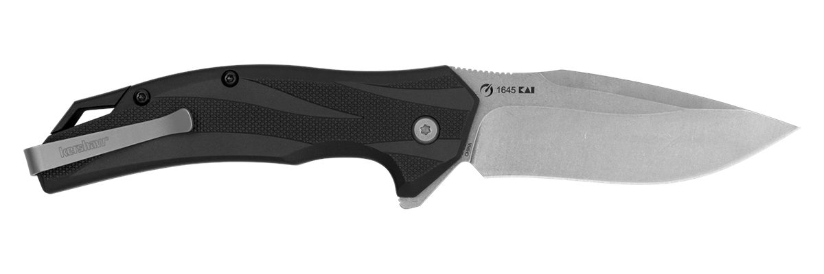 Kershaw 1645 Lateral Full Size Folding Drop Point w/Recurve Plain Stonewash