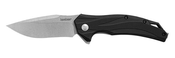 Kershaw 1645 Lateral Full Size Folding Drop Point w/Recurve Plain Stonewash view 2
