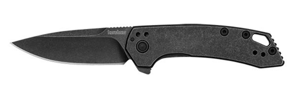 Kershaw Radar 2.90in Folding Drop Point Plain Black Oxide 8 Cr13 MoV SS Bla view 2