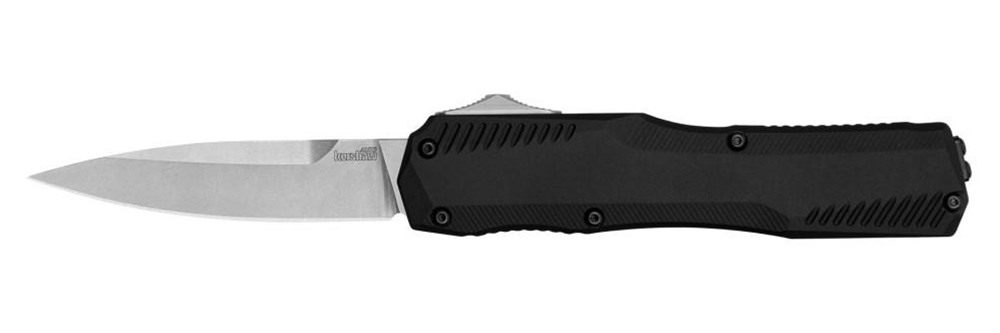 Kershaw 9000 Livewire 3.30in OTF Spear Point Plain Stonewashed CPM 20V SS B view 2