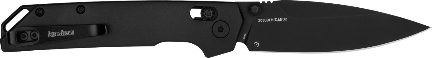 Kershaw Knives 2038BLK Iridium 3.40in Folding Spear Point Plain Satin/Stone