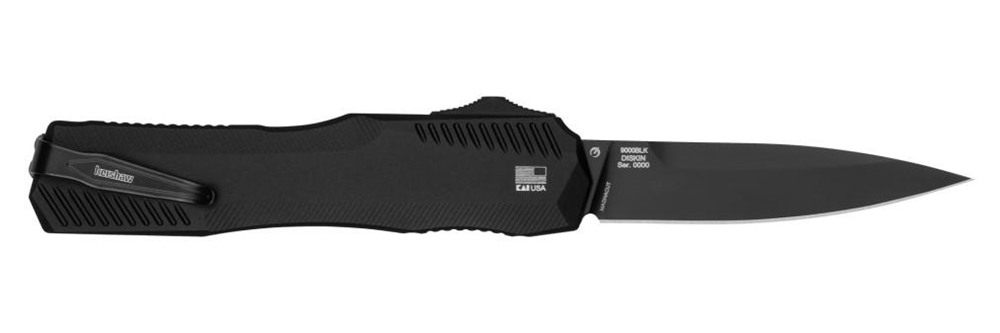 Kershaw 9000BLK Livewire Automatic 3.30in OTF Spear Point Plain Black DLC C view 4