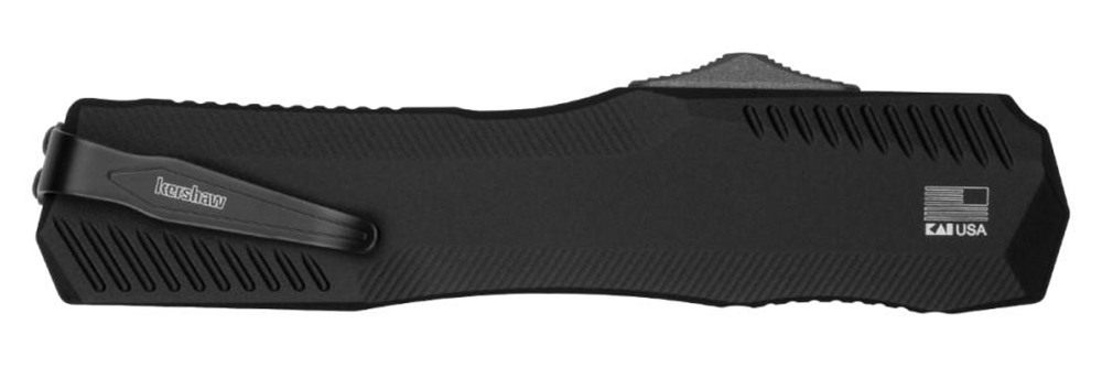 Kershaw 9000T Livewire Automatic 3.30in OTF Tanto Plain Black DLC CPM Magna view 2