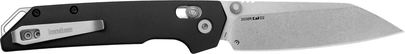 Kershaw Iridium Reverse Tanto Folding Pocket Knife, Sleek 3.4 inch D2 Steel view 2