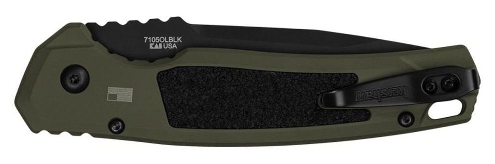 Kershaw 71050LBLK Launch 16 Automatic 3.45in Folding Tanto Plain Black Cera view 2