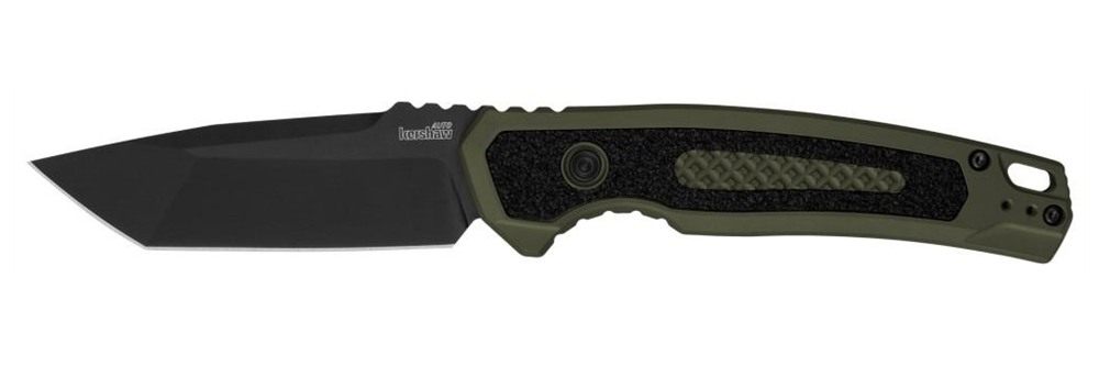 Kershaw 71050LBLK Launch 16 Automatic 3.45in Folding Tanto Plain Black Cera view 3