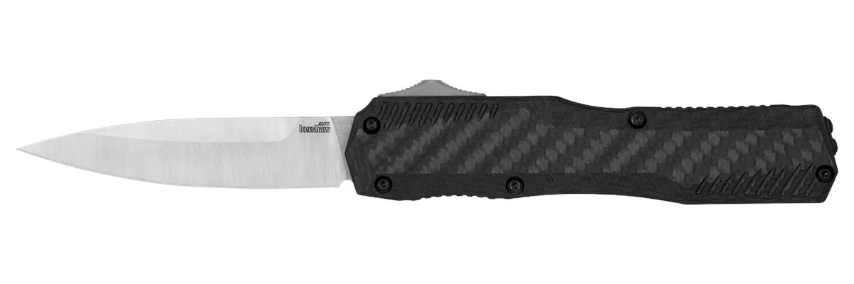 Kershaw 9000CF Livewire 3.35in OTF Dagger, Plain Black PVD CPM MagnaCut Ste