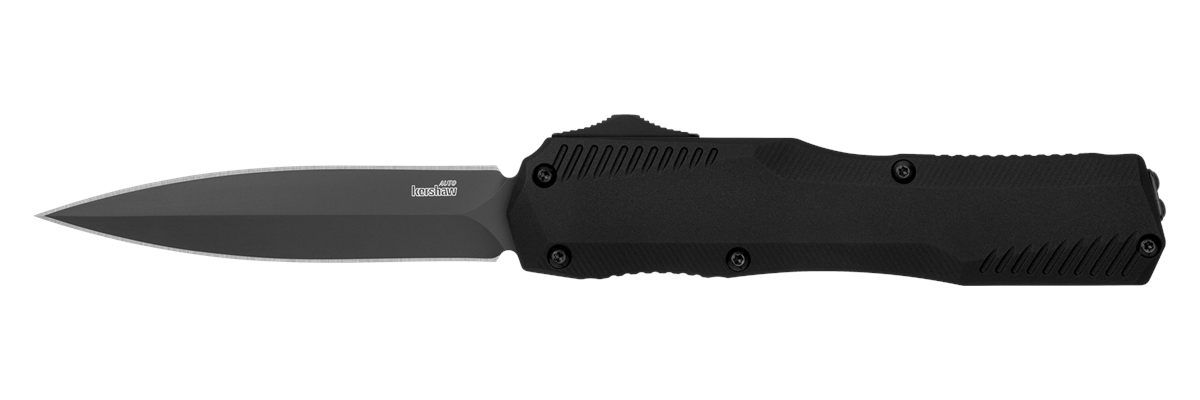 Kershaw 9000DE Livewire Automatic 3.45in OTF Spear Point Plain Black PVD CP