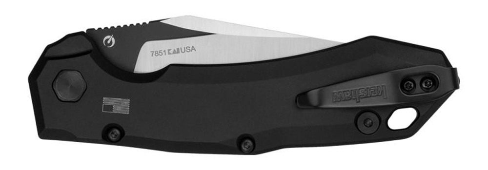 Kershaw 7851 Launch 19 Automatic 3.30in Folding Clip Point Plain Black Sati view 2