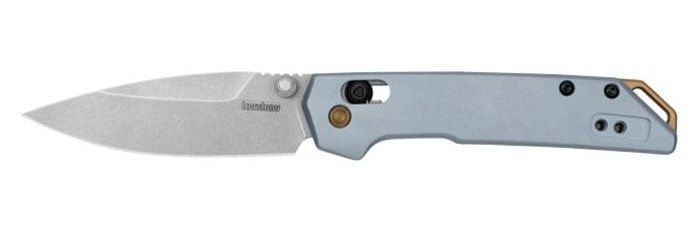 Kershaw 2051 Iridium EDC Mini 3in Folding Spear Point Plain Stonewashed D2 view 2