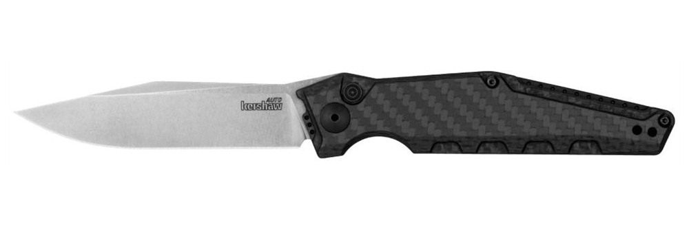 Kershaw 7900CF Launch 7 EDC 3.75in Automatic Clip Point Plain Satin CPM Mag view 4