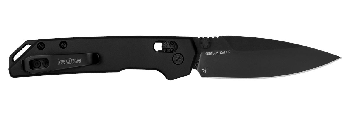 Kershaw 2051BLK Mini Iridium 3in Folding/Spear Point Plain Stonewashed D2 S
