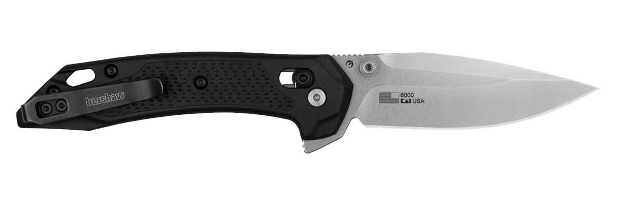 Kershaw Bonneville Folding Knife 3-1/5in Modified Clip Point Blade Black