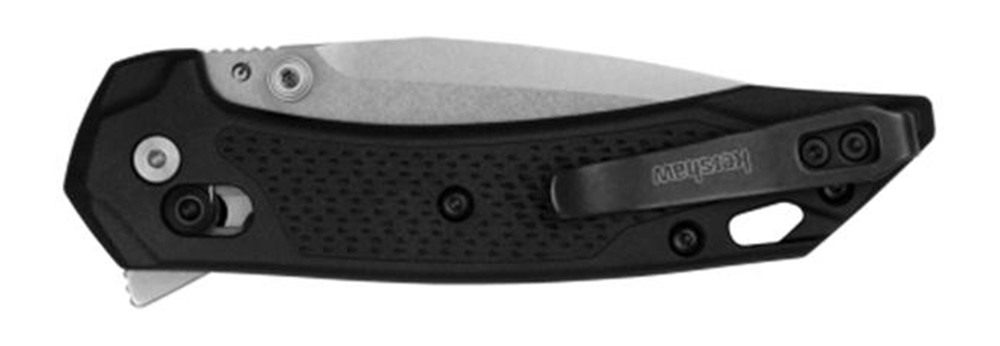 Kershaw Bonneville Folding Knife 3-1/5in Modified Clip Point Blade Black view 3