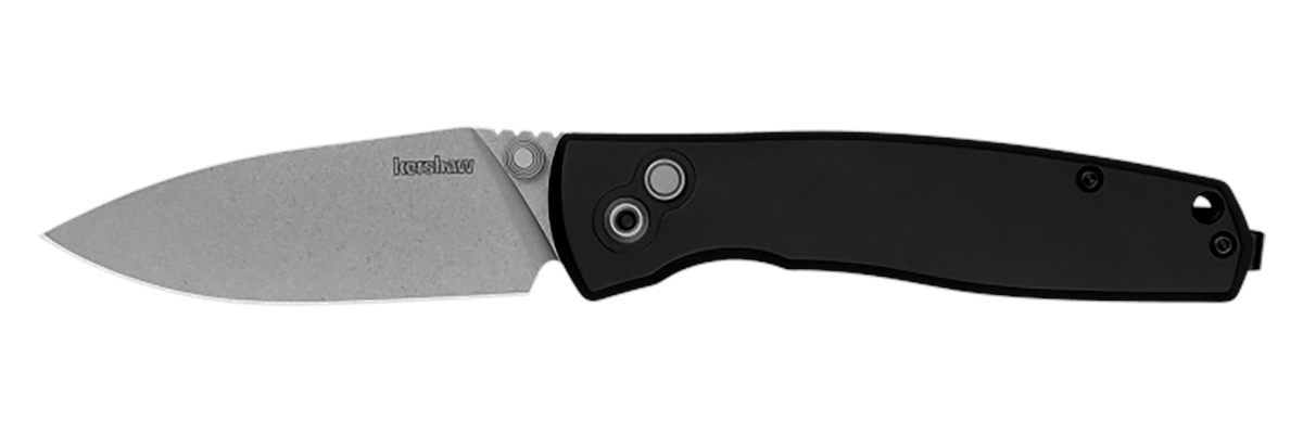 Kershaw 2053 Kindred 3in Folding Spear Point Plain Stonewashed D2 Steel Bla