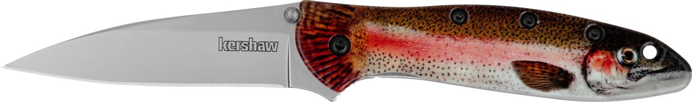 Kershaw 1660TROUT Leek Trout EDC 3in Folding Drop Point Plain Bead Blasted