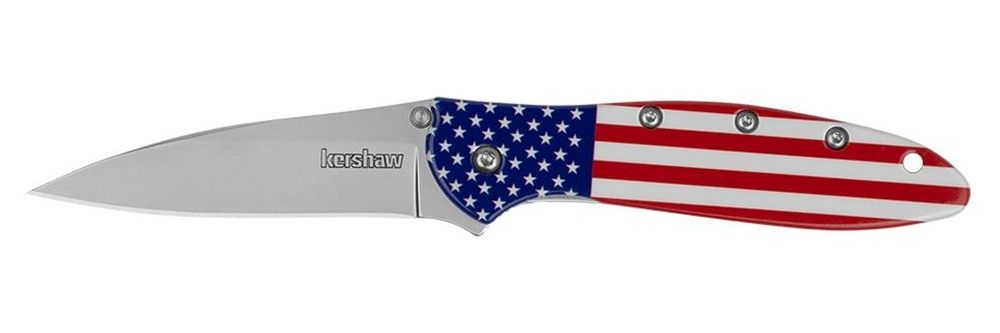 Kershaw 1660USA Leek USA EDC 3in Folding Drop Point Plain Bead Blasted 14C2 view 3