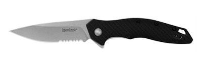 Kershaw Shoreline Serr 3in BLK Stnwsh