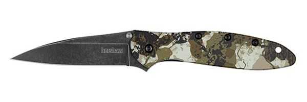 Kershaw Leek 3in Kings Camo Blkwash