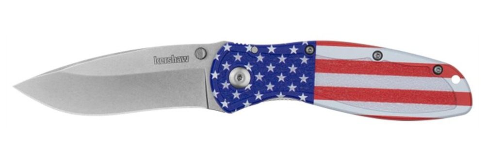 Kershaw Blur Knife Plain Edge Assisted Open-USA Flag (USA Made) BOX(NEW 202 view 2