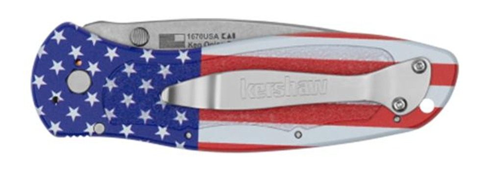 Kershaw Blur Knife Plain Edge Assisted Open-USA Flag (USA Made) BOX(NEW 202 view 3