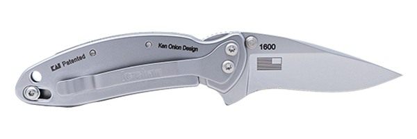 Kershaw 1600 Chive EDC 1.90in Folding Drop Point Plain Bead Blasted 420HC S view 2