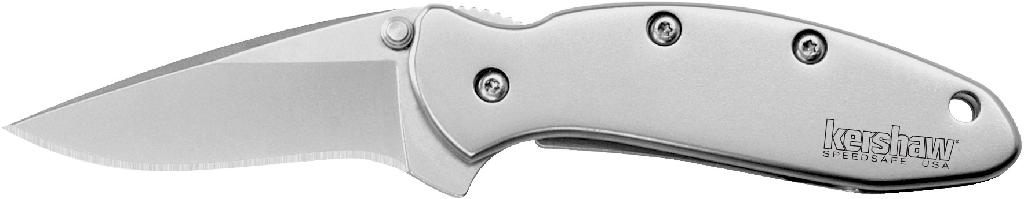 Kershaw Knives Chive Knife Plain Edge Assisted Open-silver (usa Made) Hanga