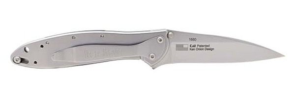 Kershaw 1660 Leek 3in Folding Drop Point Plain Bead Blasted 14C28N Steel Bl