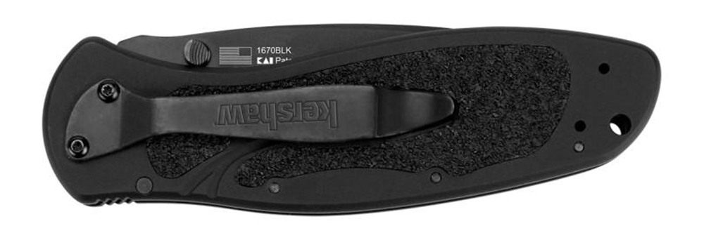 Kershaw 1670BLK Blur 3.40in Folding Drop Point w/Recurve Plain Black DLC 14 view 2