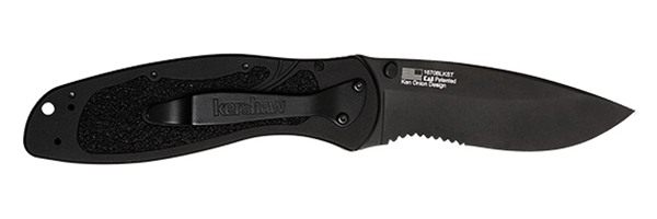 Kershaw 1670BLKST Blur 3.40in Folding Drop Point w/Recurve Part Serrated Bl view 2