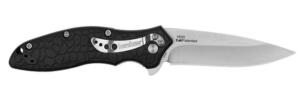 Kershaw 1830 OSO Sweet 3in Flipper Drop Point Plain Satin 8 Cr13 MoV SS Bla view 3
