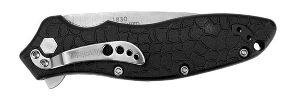 Kershaw 1830 OSO Sweet 3in Flipper Drop Point Plain Satin 8 Cr13 MoV SS Bla view 4