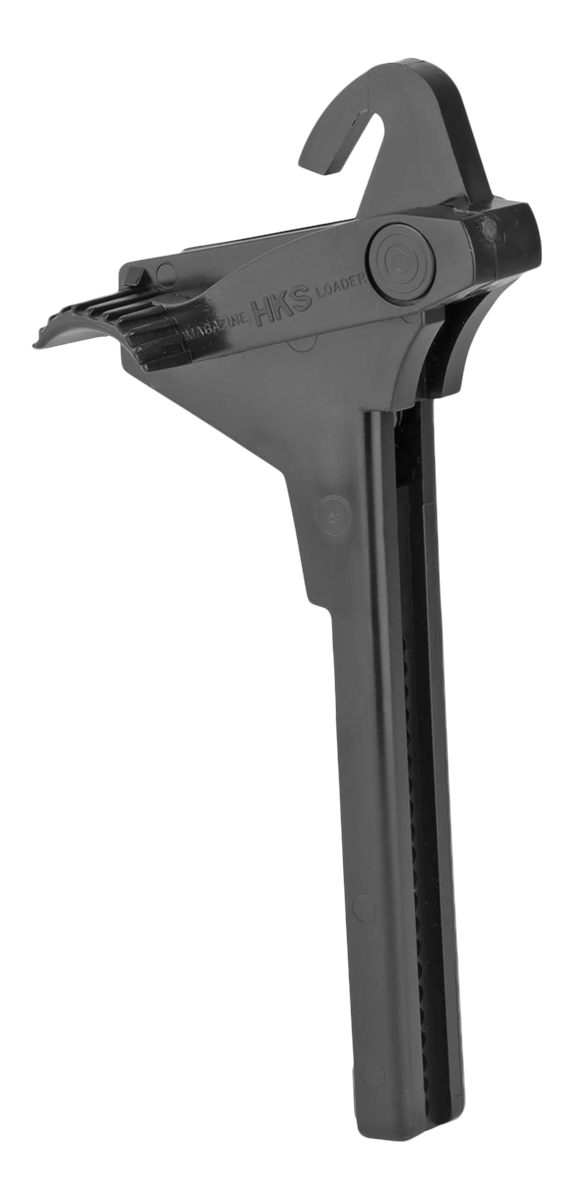 HKS 943 Single Stack Mag Loader Adjustable Style made of Plastic with Black