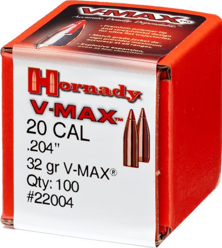 Hornady 22004 V-Max 20 Cal .204 32 gr V 100 Per Box/ 40 Case view 2