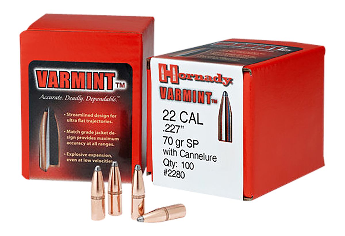 Hornady 2245 Traditional Varmint 22 Cal .224 50 gr Spire Point 100 Per Box/