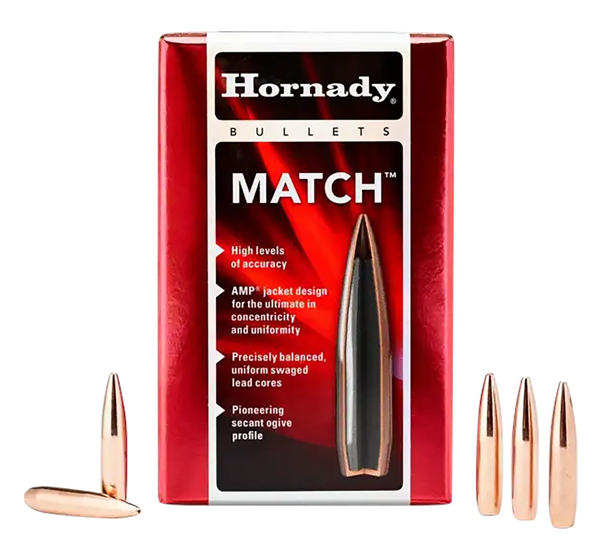Hornady 2249 Match 22 Cal .224 52 gr Hollow Point Boat Tail 100 Per Box/ 40