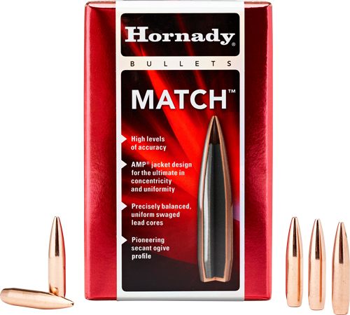 Hornady 2249 Match 22 Cal .224 52 gr Hollow Point Boat Tail 100 Per Box/ 40 view 2