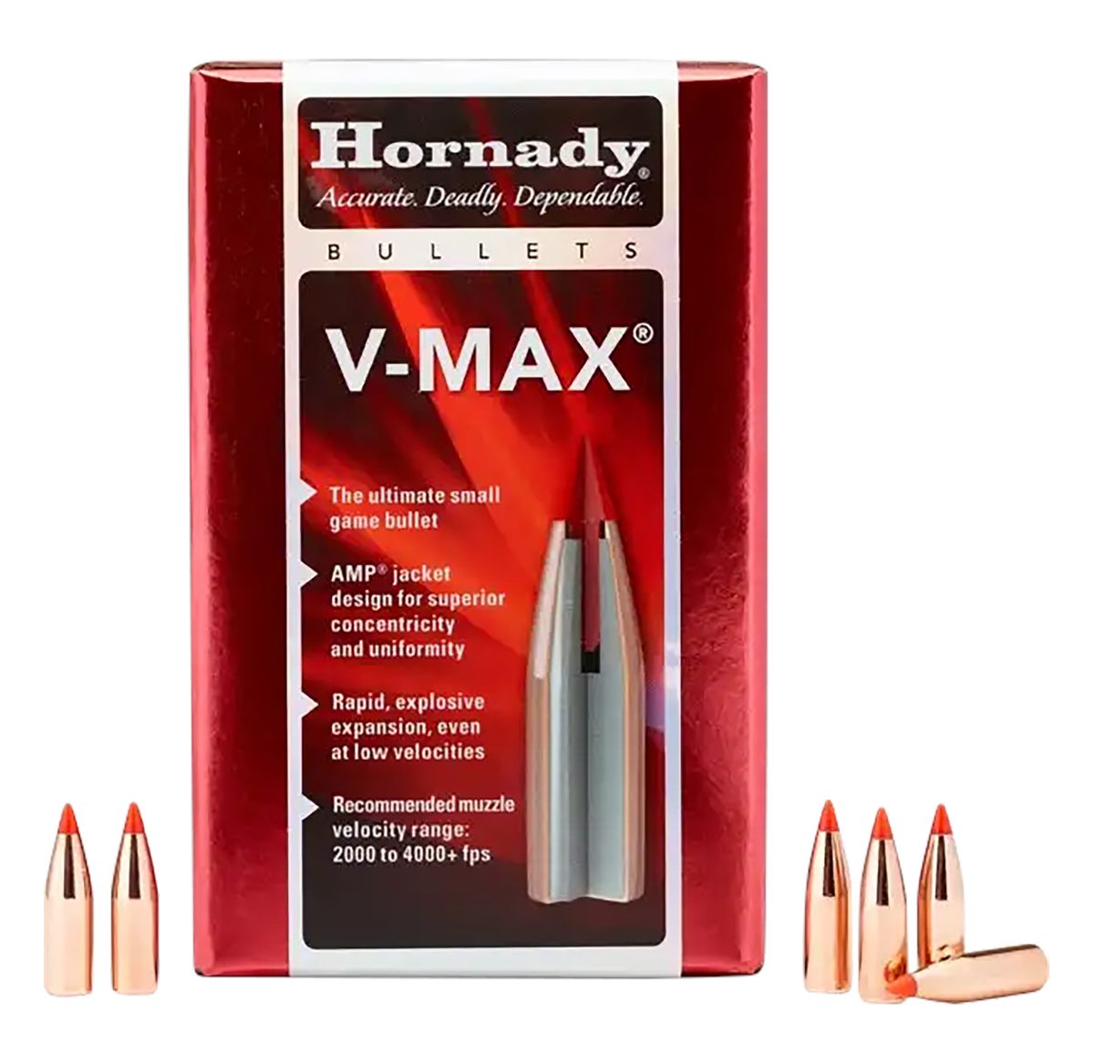 Hornady 22271 V-Max 22 Cal .224 55 gr V 100 Per Box/ 40 Case