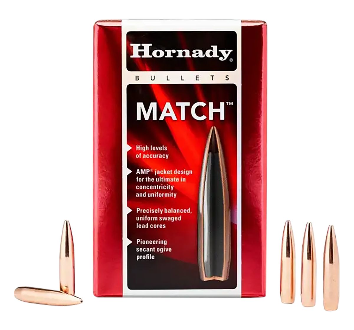 Hornady 2279 Match 22 Cal .224 75 gr Hollow Point Boat Tail 100 Per Box/ 25