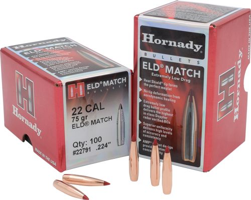 Hornady 2279 Match 22 Cal .224 75 gr Hollow Point Boat Tail 100 Per Box/ 25 view 2
