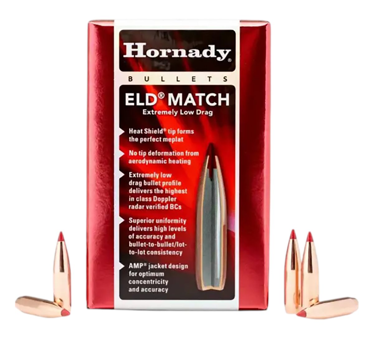 Hornady ELD Match Bullets with Heat Shield .25 cal .257" 134 gr ELD MATCH (1-7/5) 100/ct