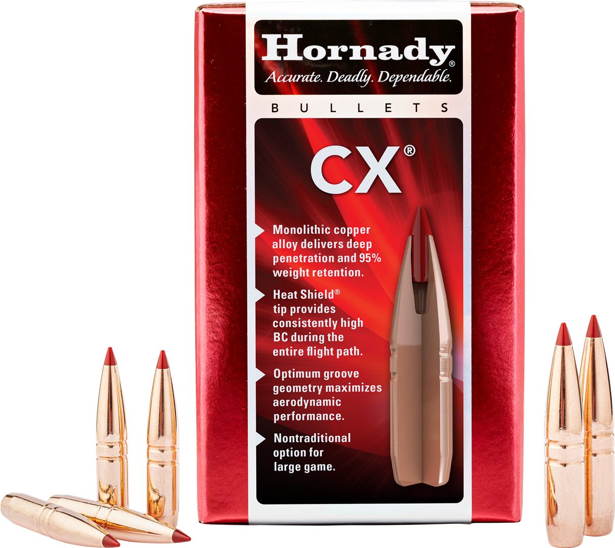 Hornady CX (Copper Alloy EXpanding) Bullets 22 cal .224 70 GR (1-7'') 50/ct