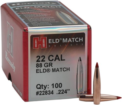 Hornady 22834 ELD Match 22 Cal .224 88 gr Extremely Low Drag 100 Per Box/ 2 view 2