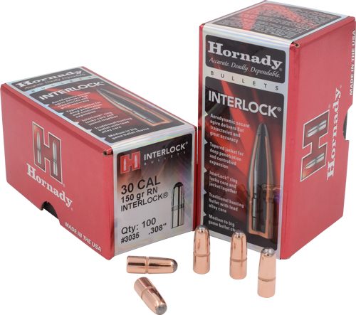 Hornady InterLock Bullets .30 cal .308in 150 gr RN 100/ct view 2