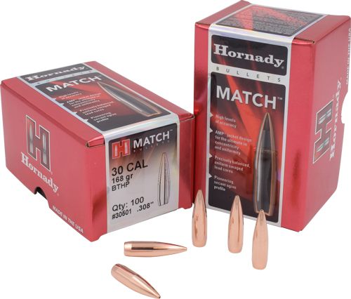 Hornady 30501 Match 30 Cal .308 168 gr Hollow Point Boat Tail 100 Per Box/ view 2