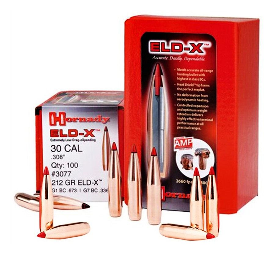 Hornady 3077 ELD-X 30 Cal .308 212 gr Extremely Low Drag eXpanding 100 Per view 5