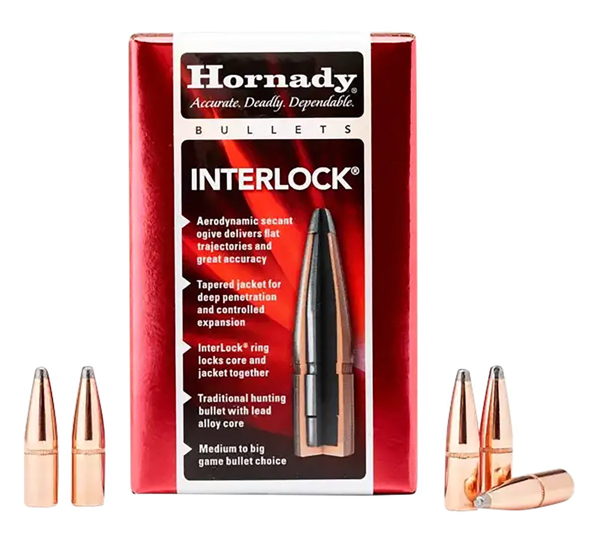 Hornady 3140 InterLock 7.62mm .310 123 gr Soft Point 100 Per Box/ 25 Case