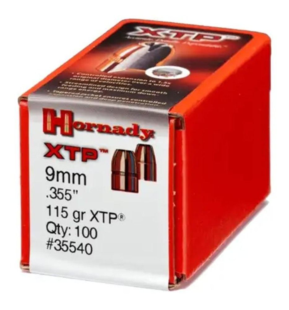 Hornady 35540 XTP 9mm .355 115 gr Hollow Point 100 Per Box/ 25 Case view 2